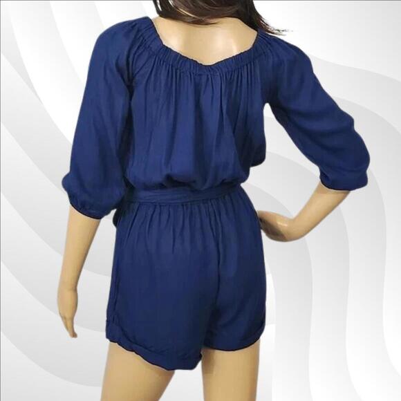2/$30 Guess Rocking Blue Rhyan Romper Size XS | Stylish & Flirty One-Piece - Picture 2 of 5